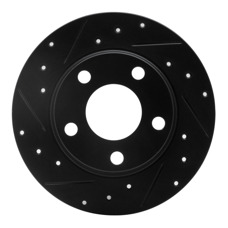 Audi Allroad Brake Rotor (1) - Rear Left - R1 Concepts - Drilled & Slotted - Black - `99-`05